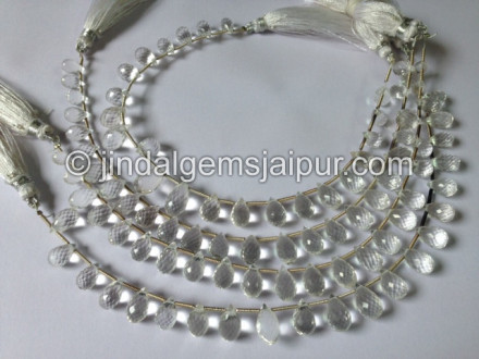 Crystal Quartz Far Faceted Drops Shape Beads